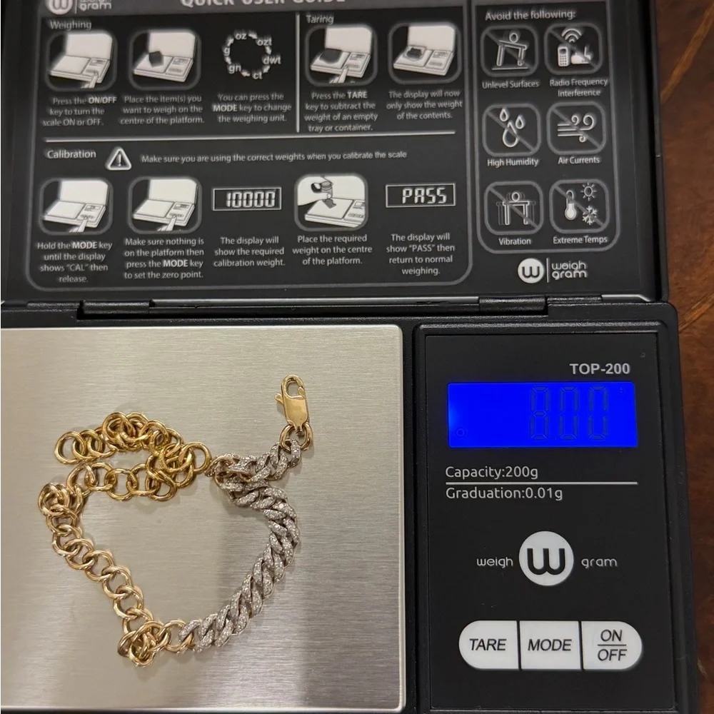Gold-Tone Crystal Cuban Link Bracelet